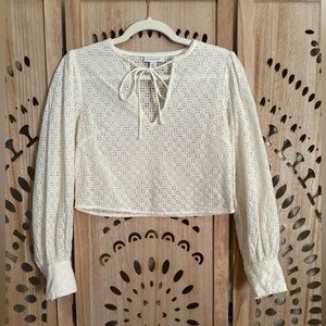 Topshop Cotton White Eyelet Top
